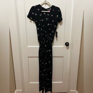 Vince Camuto Black Jumpsuit with Floral Accents